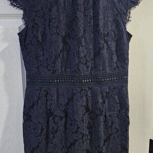 H&M Women's Blue Lace Sleeveless Dress